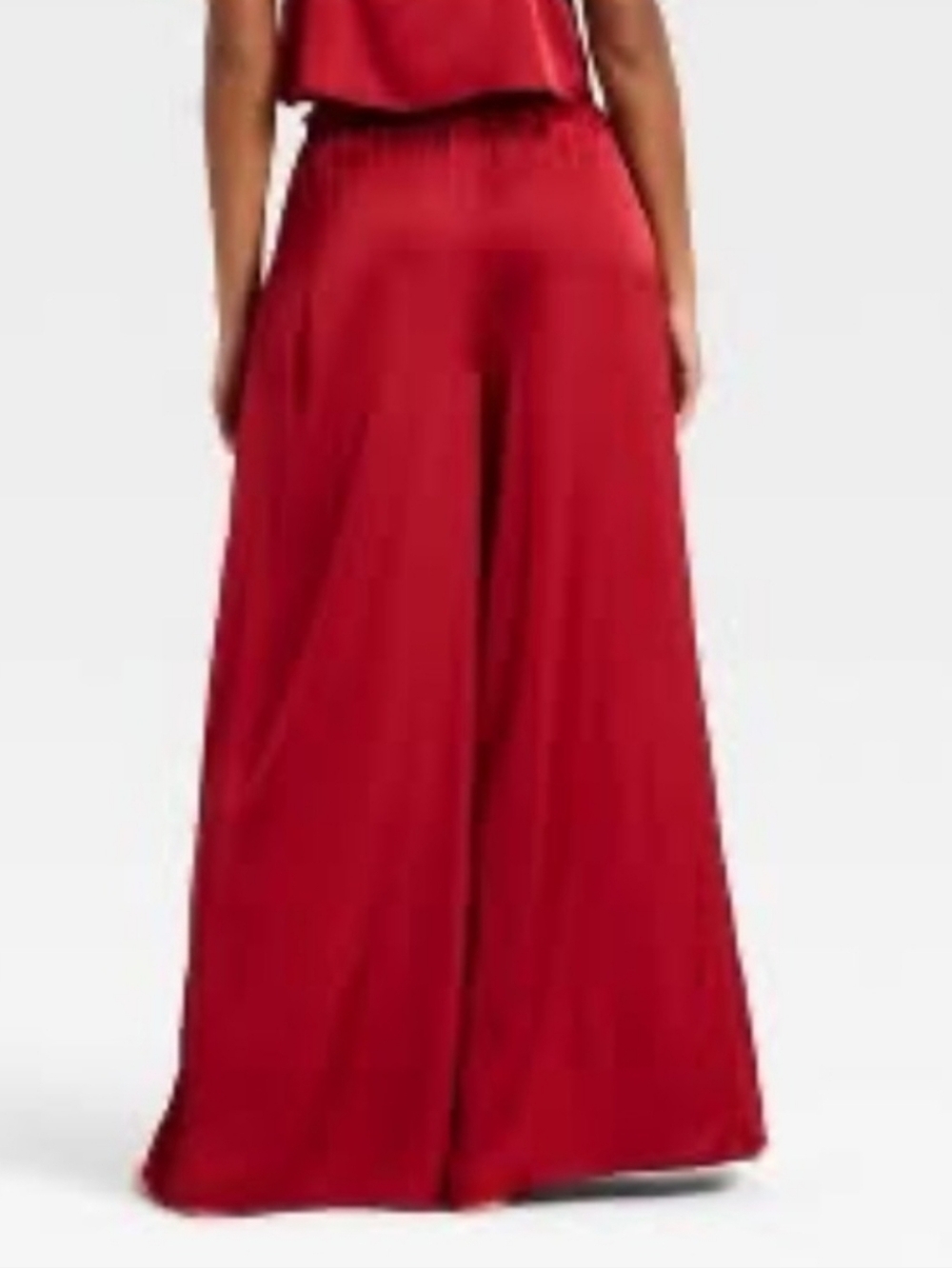 NWT Auden Red Silky Stretch Wide Leg Pajama Pants Size Small